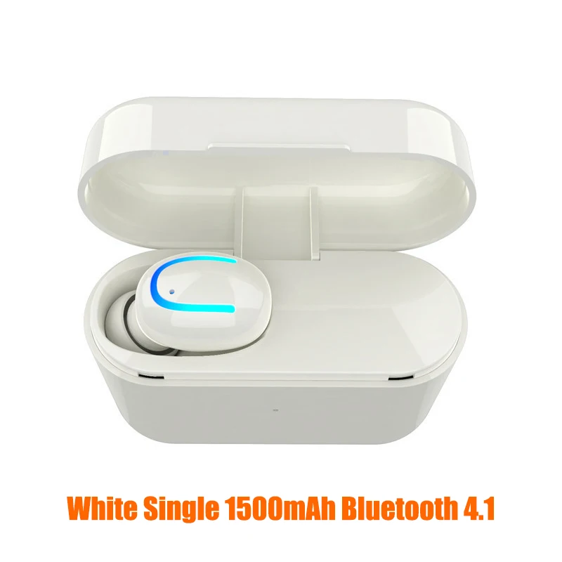 White Single 1500mAh Bluetooth наушники TWS 5,0 беспроводные наушники Blutooth наушники Handsfree спортивные наушники игровая гарнитура телефон PK HBQ - Цвет: White Single 1500mAh