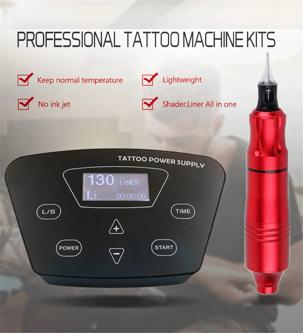 Biomaser K2-CTG-003-RED/SILtattoo машина набор Интеллектуальная цифровая Татуировка Перманентный макияж машина набор устройство швейцарский мотор наборы