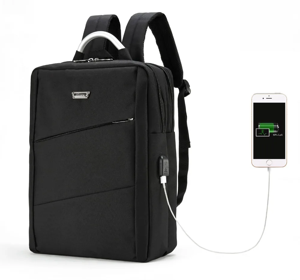 Modoker рюкзак для ноутбука с usb портом зарядки деловая дорожная сумка 15