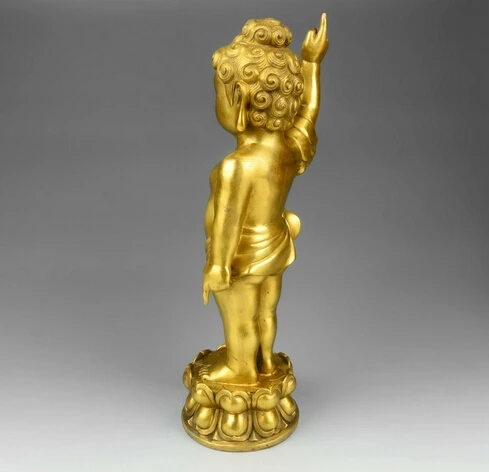 16 &quotТибет Буддизм Чистая латунь Медь храм буддийские мальчик статуя Будды