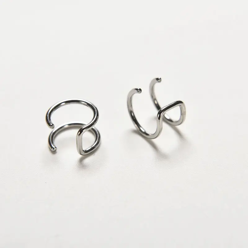 Fashion 1 Pair 4 Style Punk Rock Ear Clip Cuff Wrap Earrings No Piercing-Clip Hollow Out U Pattern Statement Jewelry | Украшения и