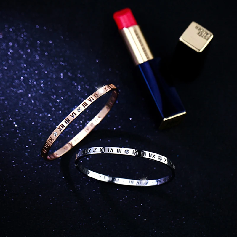 18KGP розового цвета: золотистый серебристый Цвет титановая сталь римскими цифрами