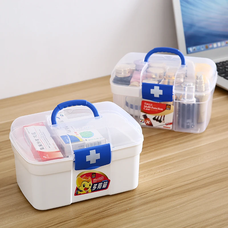 Медицинский бокс HBW портативный двухслойный контейнер для хранения лекарств |