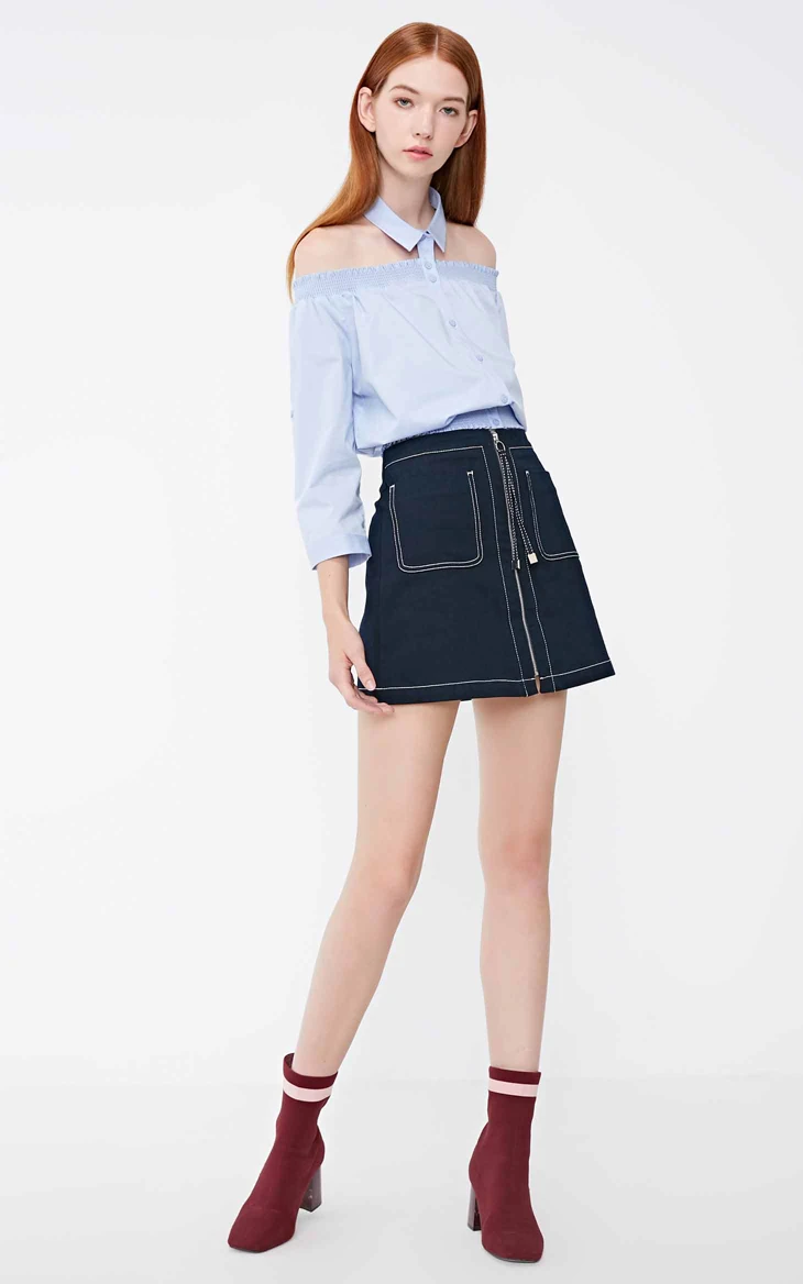 Перманентные полки Vero what Moda seven с открытыми плечами Весна рубашка рукав короткая куртка женская | 318331562