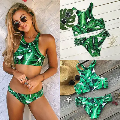 Женский купальник бикини с принтом в виде пальмы|swimwear ladies|swimwear women sexyswimwear bathing suit |