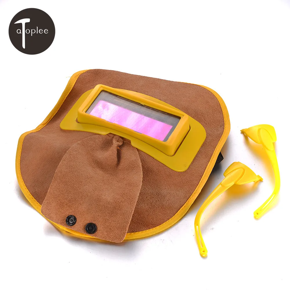 Кожаная сварочная маска для шлема с капюшоном Солнцезащитный фильтр объектив