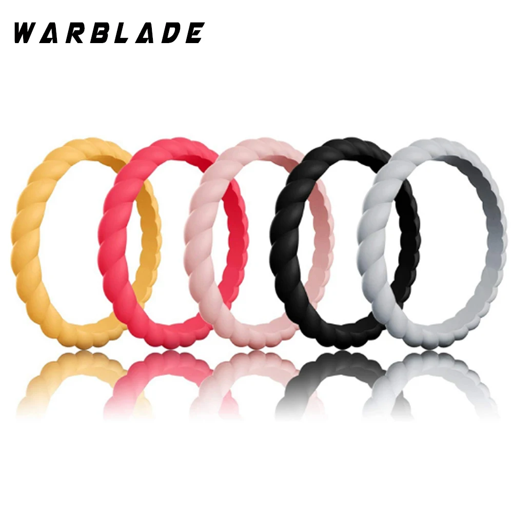 Модное 3 мм тонкое плетеное силиконовое кольцо для женщин обручальные кольца