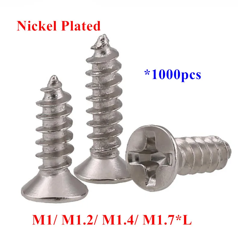 

Саморезы KA M1, M1.2, M1.4, M1.7 * 3/4/5/6/8/10 мм, 1000 шт.