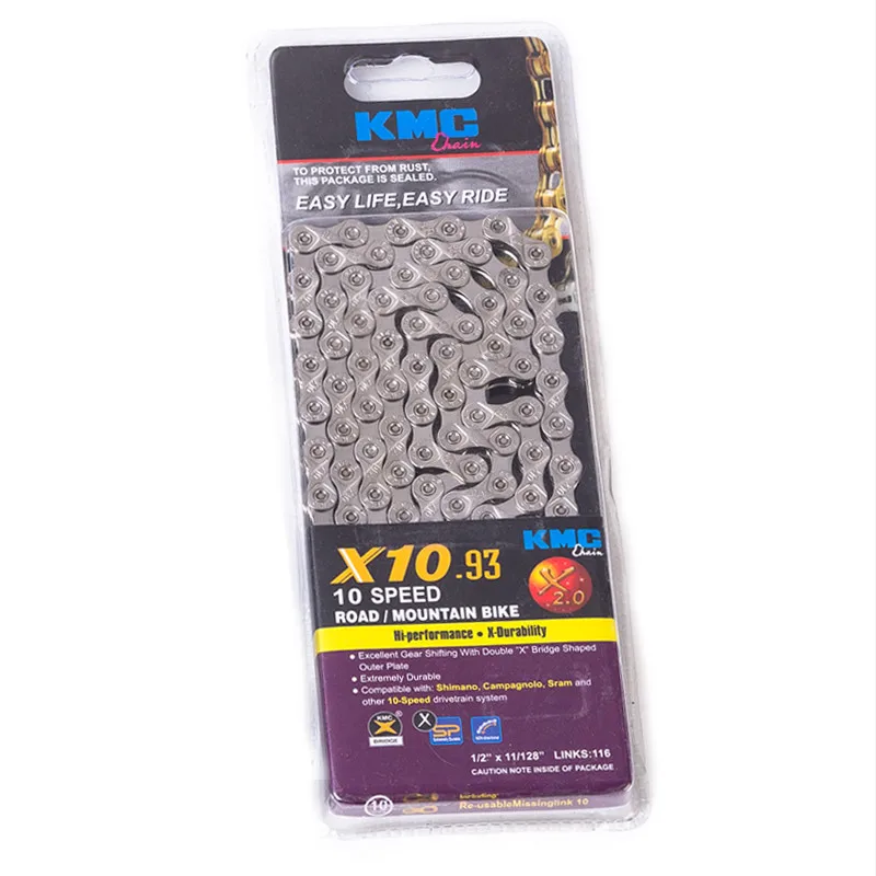 Горный велосипед KMC X10 X10.93 цепь для дорожного велосипеда 116L 10-скоростная