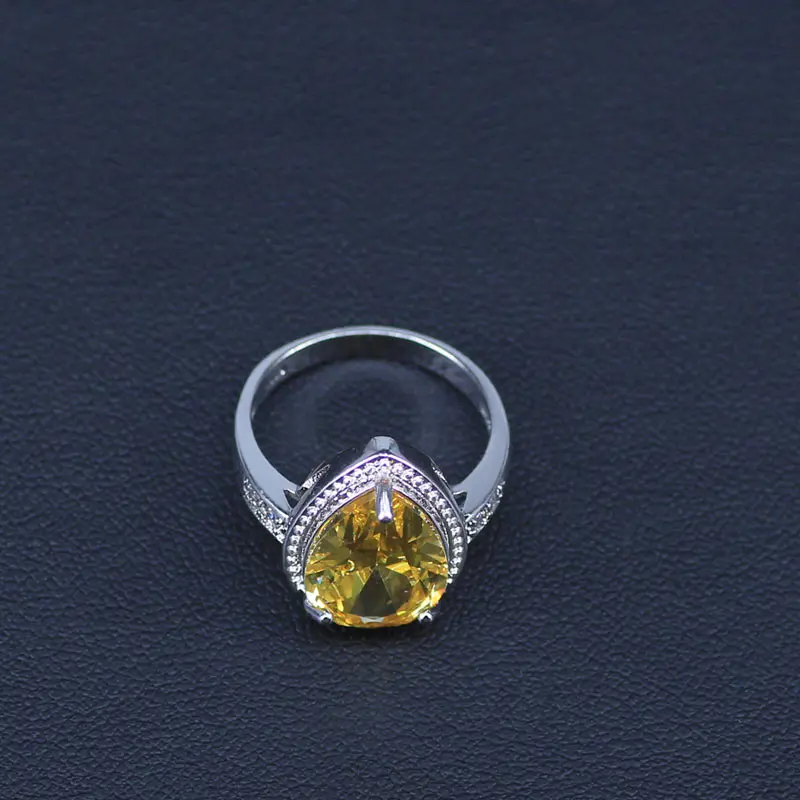 3 шт. Женские Ювелирные наборы с белыми и сияющими желтыми кристаллами | Украшения