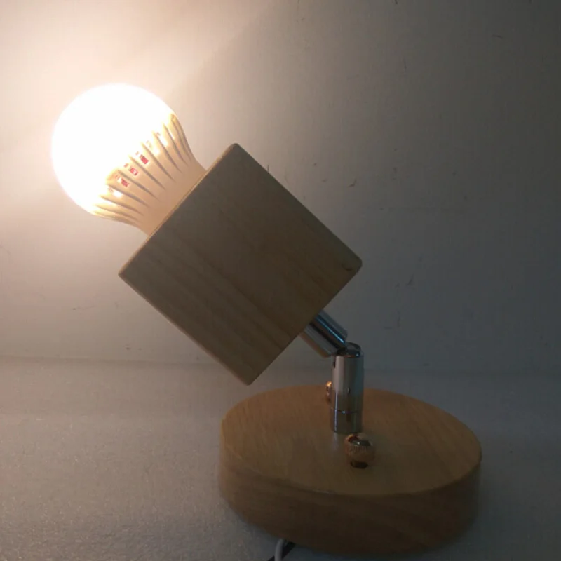 Современные зеркальные настенные лампы [HQXING] деревянные декоративные