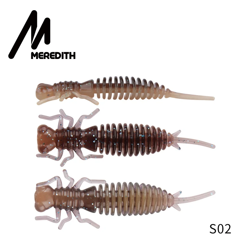 S02 Мягкие приманки MEREDITH Larva, 50 мм, 62 мм, 85 мм, искусственные приманки, силиконовая приманка для ловли червя, приманка для ловли щуки, гольян, плавающая приманка, пластиковые приманки - Цвет: S02