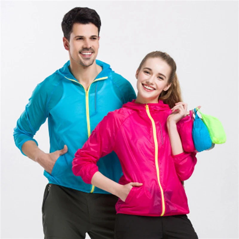 Дышащие уличные куртки для бега для женщин и мужчин, тонкое спортивное пальто с капюшоном, анти-УФ, куртки для велоспорта, бега, кемпинга