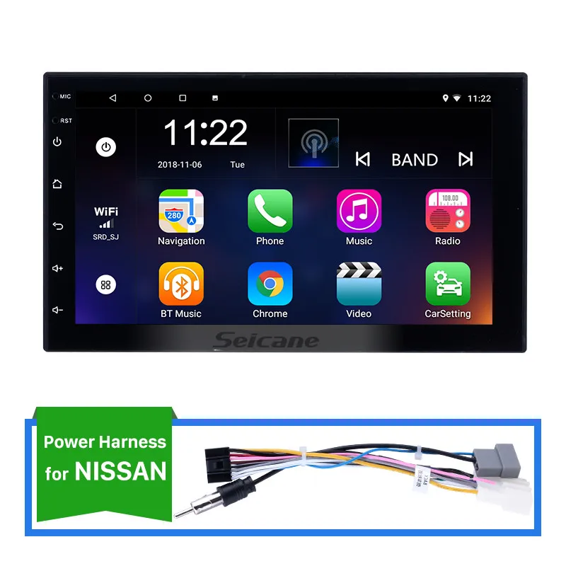 for Nissan cable Seicane Универсальный 2Din Android 8,1 8-ядерный автомобиля gps навигации стерео для Honda Kia Nissan Suzuki Toyota VW hyundai Поддержка RDS 3g - Цвет: for Nissan cable