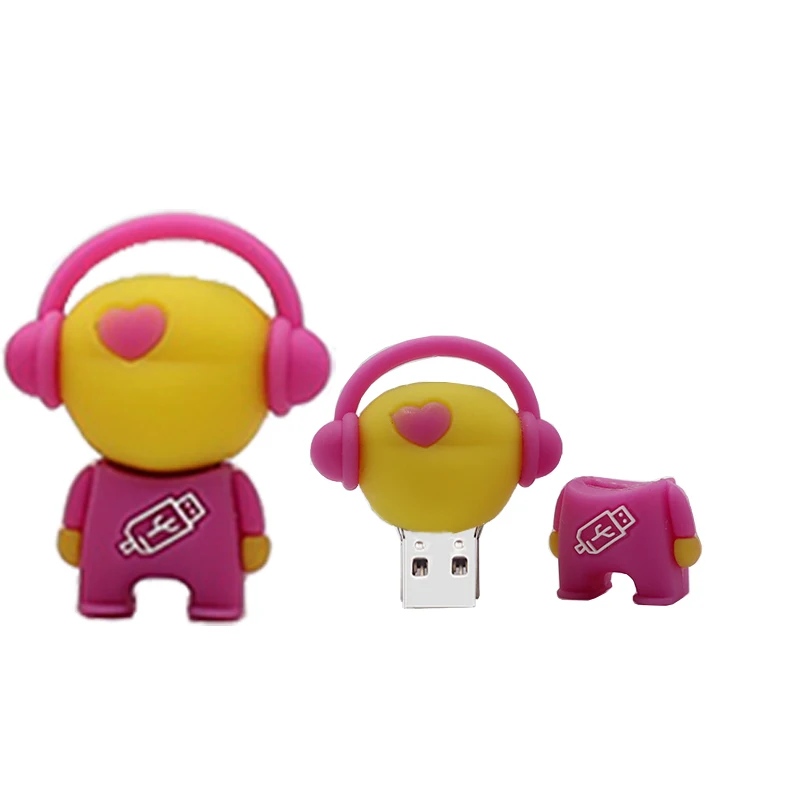 100% capacity pendrive cartoon music man usb flash drive 4GB 8GB 16GB 32G 64GB cute memory stick lovely gift 128gb | Компьютеры и офис