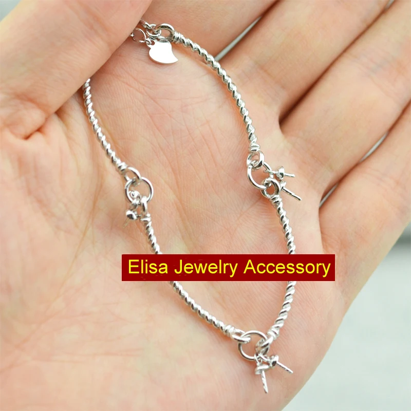 S925 Sterling Silver Bracelet Findings Mount 6 Pearls Women DIY Pearl Bracelet/Bangle Jewelry Accessory Color 2Pcs/Lot |