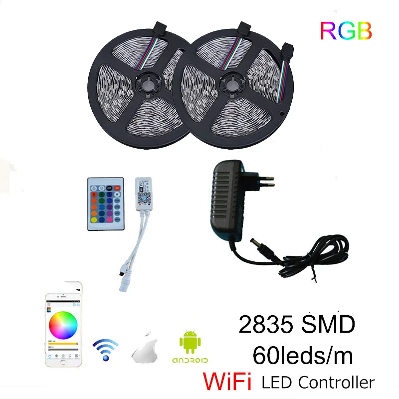 5 м 10 15 wifi 12 В 2835 smd светодиодный светильник гибкие светодиодные ленты
