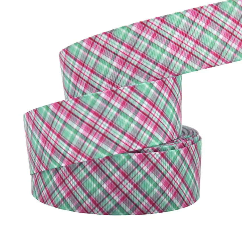 1" 25mm 10 yards/lot plaid stripe printed grosgrain ribbons grid ribbon DIY handmade materials