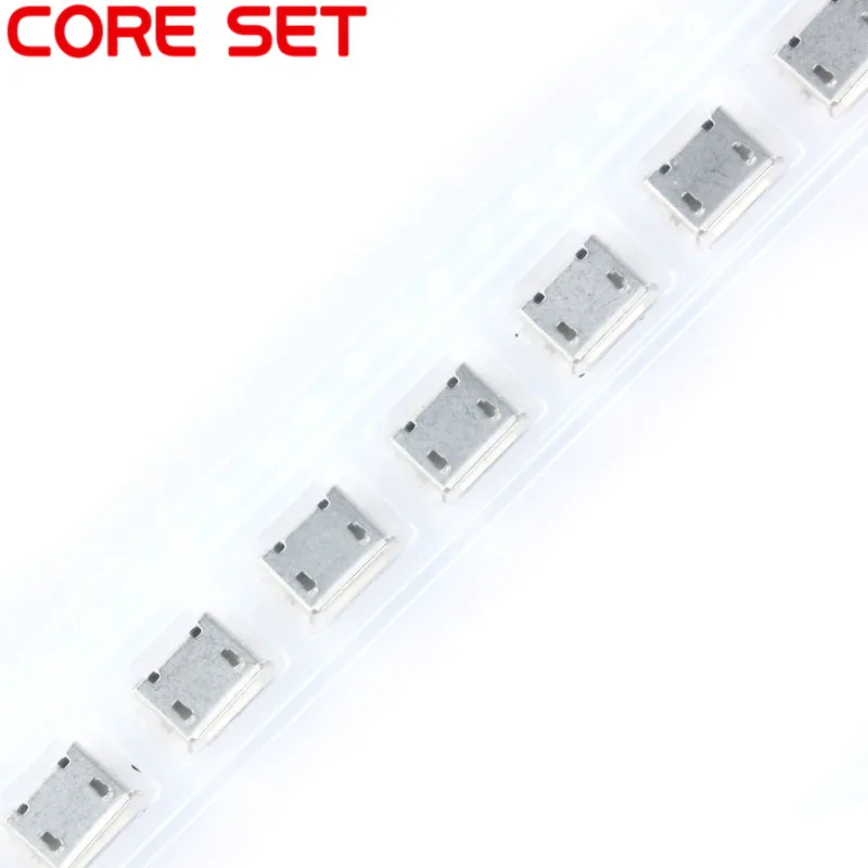 100 шт. SMD микро гнездовой разъем 5pin Seat Jack Micro Charging Socket 5 футов 5P разъемы Ouside Horn |