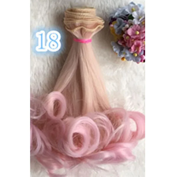 18 Мода 15*100 см DIY мини-парик для куклы, высокотемпературный материал, прямые волосы, парик для BJD, аксессуары для куклы с высокой температурой - Цвет: 18