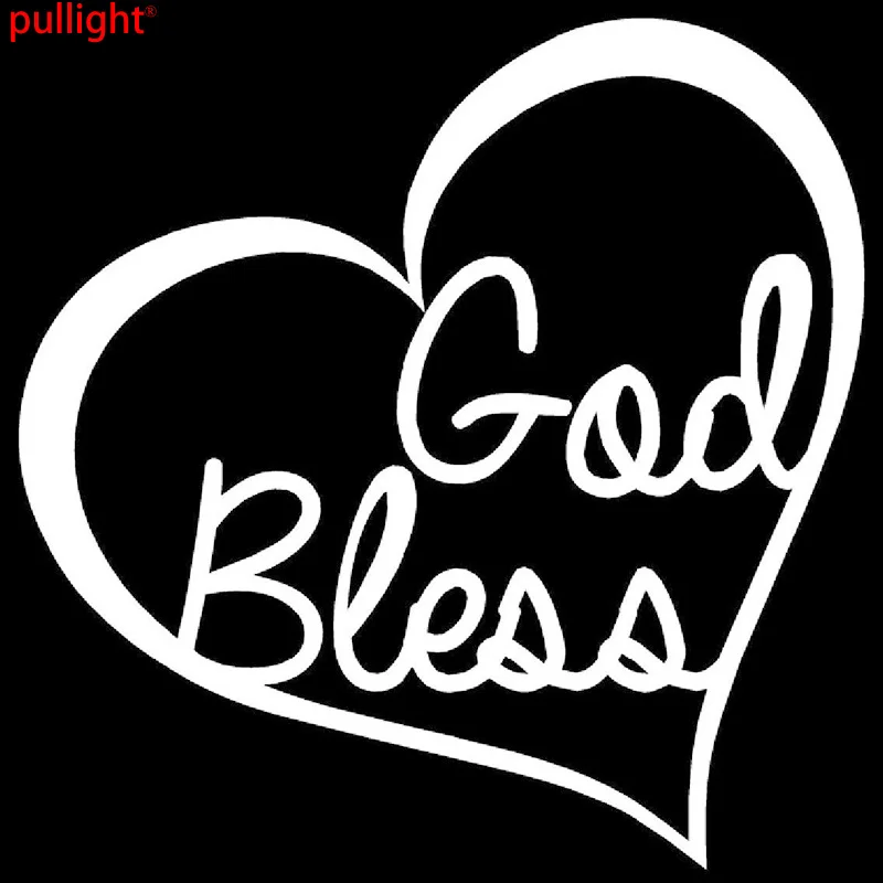 

GOD BLESS HEART Vinyl Decal Sticker Car Window Wall Bumper Love Jesus Bible