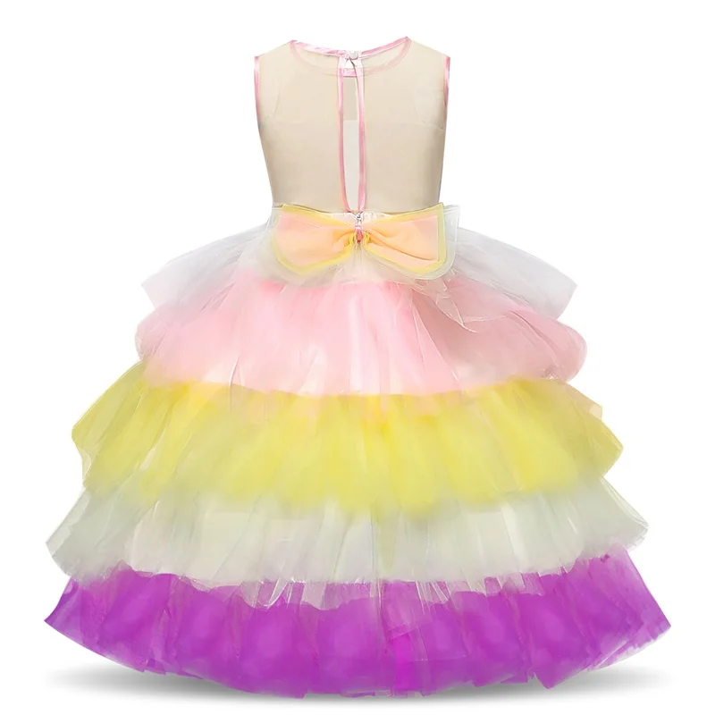Floral Girls Unicorn Tutu Dress Pastel Rainbow Princess Birthday Party Children Kids Halloween Costume 4-10Y | Детская одежда и