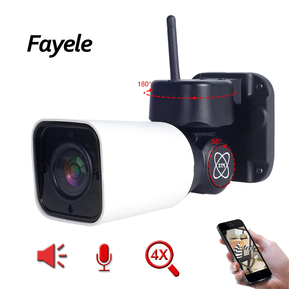 1080P WIFI камера наружная PTZ IP панорамирование наклон 4X зум Камера Безопасности Пули