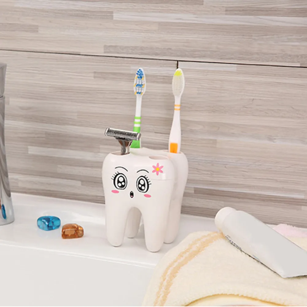 Зубная щетка держатель для зубов с рисунком из мультфильма 4 отверстия стильные
