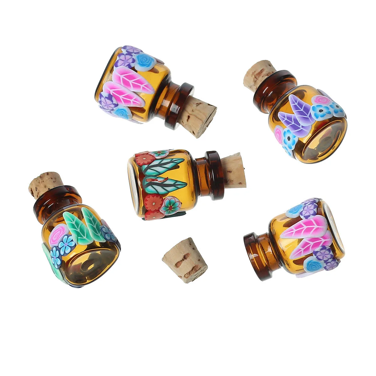Глиняные стеклянные украшения для бутылок пробковые пробки цилиндр в случайном