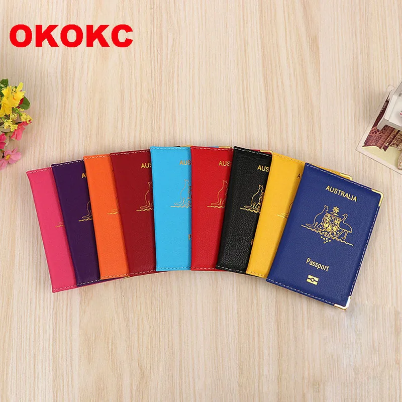 OKOKC Австралия Обложка для паспорта Личи узор из искусственной кожи Обложка для паспорта водонепроницаемый паспорт посылка аксессуары для путешествий