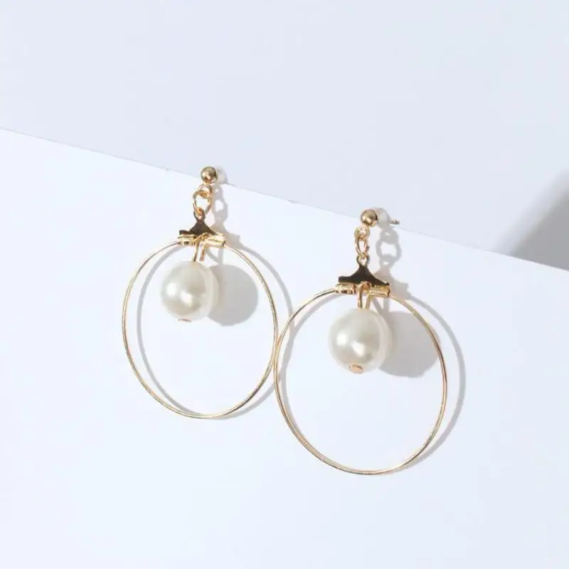 Женские квадратные серьги-подвески с жемчугом | Украшения и аксессуары