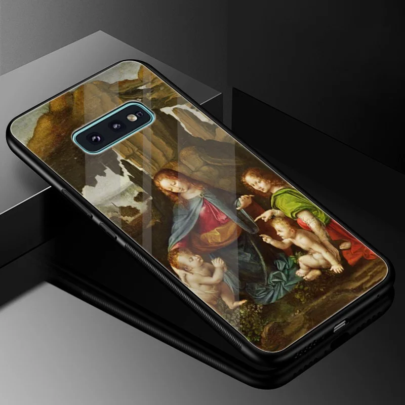 Стеклянный чехол Leonardo Da Vinci для Samsung A10 A20 A30 A40 A50 A60 A70 S7 Edge S8 S9 Plus S10 Note 8 9 | Мобильные