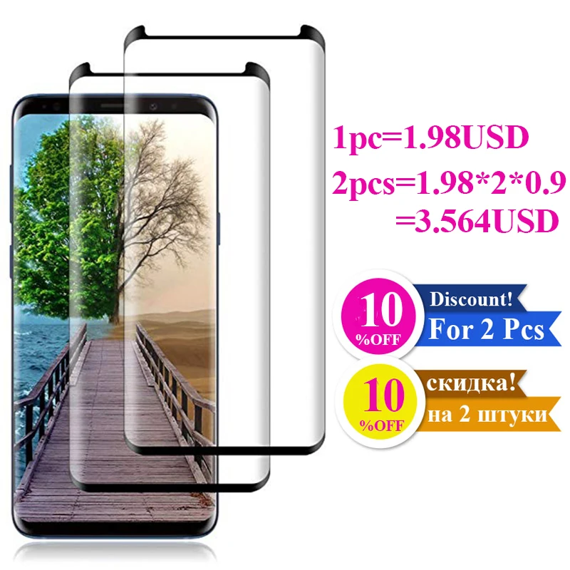 3D Защитное стекло для samsung galaxy s8 plus note 9 8 s9 защита стекла 9s s s9plus закаленное note9