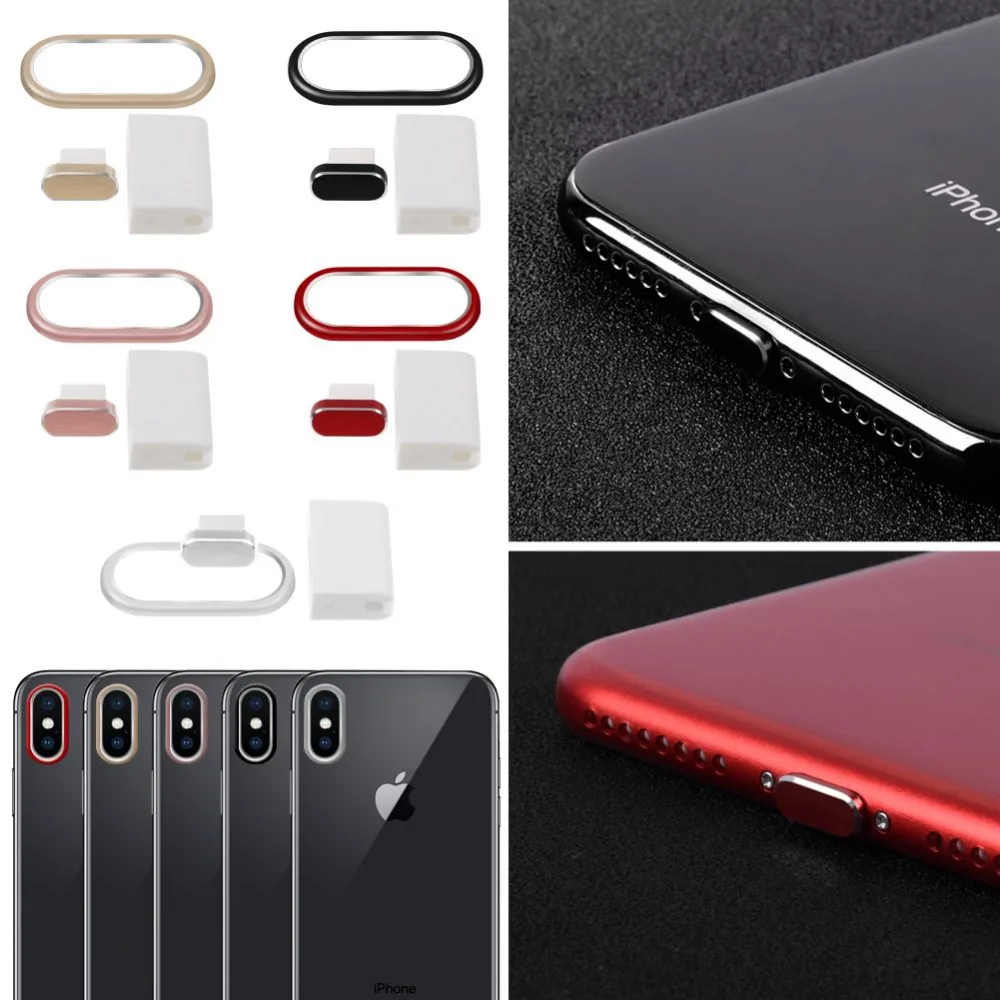 Sanheshun 3 in 1 Metal Rear Camera Lens Cover Screen Protector+ Anti Dust Plug+Plug Cap For iPhoneX Pantalla Film | Мобильные