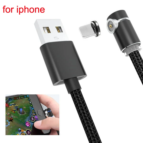 B-for iphone-Black CBAOOO 1 м 2 м микро USB кабель Магнитный кабель для iphone Быстрая зарядка usb type C Android мобильный телефон Быстрая зарядка Магнитный шнур - Цвет: B-for iphone-Black