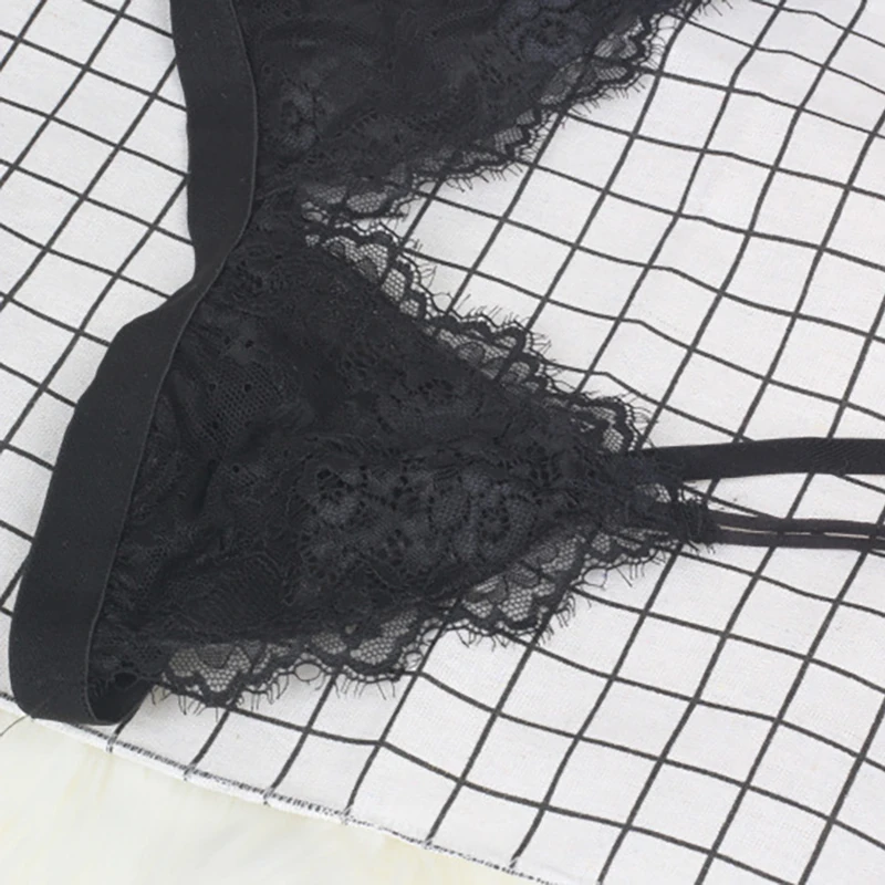Женское ультратонкое кружевное нижнее белье Bralette с глубоким v образным вырезом