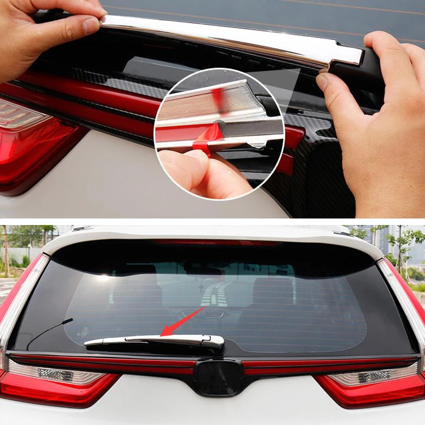 YAQUICKA For Honda CRV CR-V 2017 2018 2019 Car Exterior Rear Rain Wiper Decoration Cover Stickers Chrome ABS Styling Trim | Автомобили и