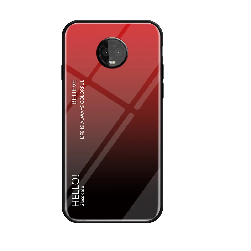 Red Роскошный цветной чехол из закаленного стекла для Motorola G5s G6, мягкая силиконовая рамка, защитная задняя крышка для Moto G6 G5S Plus - Цвет: Red
