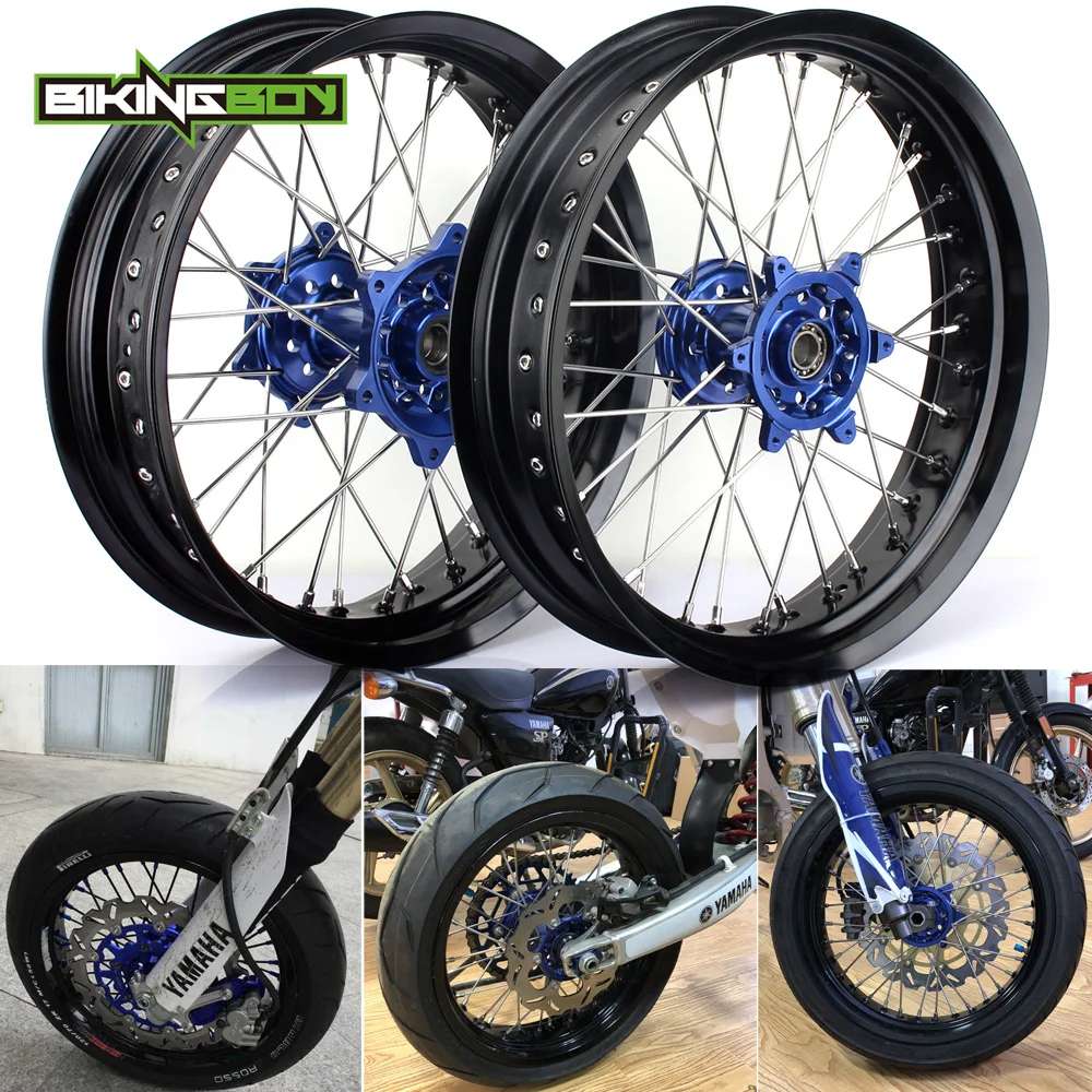 Передняя и задняя ступица обода колеса BIKINGBOY 3 5 4 25 17 &quotSupermoto YZF 250 YZ F 450 YZ250F YZ450F 09 10 12