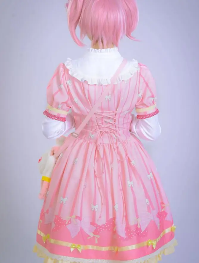 Горячее аниме Puella Magi Madoka Magica Косплей Kaname cos милое розовое платье для девочек в