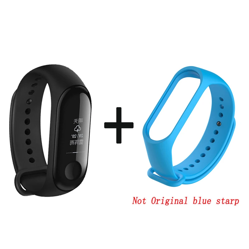 CN ver n blue str Xiaomi Mi-браслет 3 полосы 3 Смарт-браслет 0,7" OLED сенсорный экран 5 АТМ плавание Отклонение вызова Пульс шаг время - Цвет: CN ver n blue str