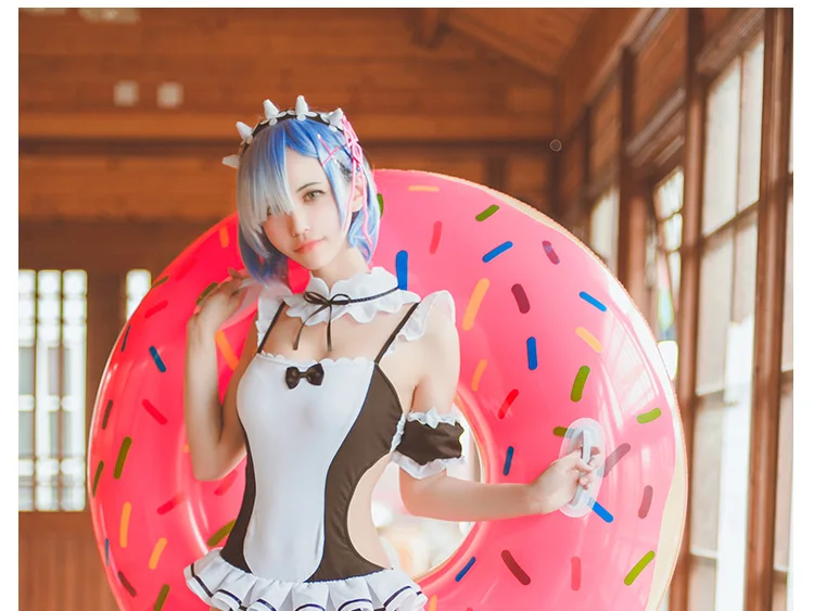 Re zero Re: жизнь в другом мире от Zero рам и рем купальник фан-арт+ аксессуары Полный комплект