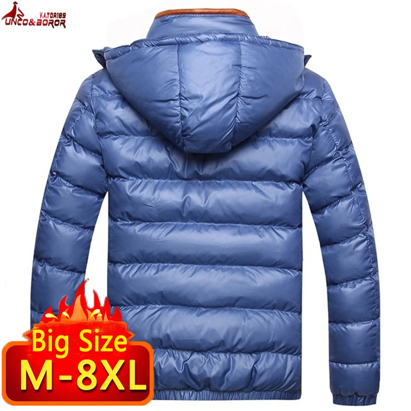 Новая зимняя мужская куртка 6XL 7XL 8XL, повседневные мужские куртки и пальто, верхняя одежда, хлопковая стеганая парка, Мужская ветровка с капюшоном, мужская одежда