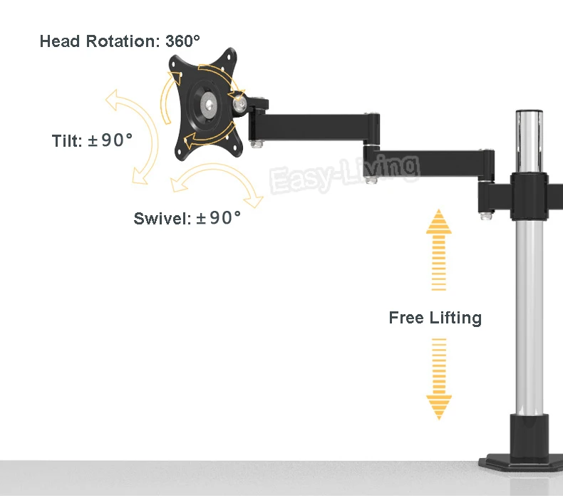 Держатель для настольного монитора компьютера с двойным жк дисплеем вращение на