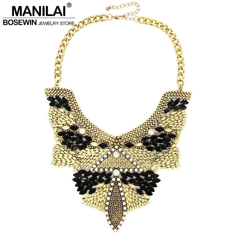Женское винтажное большое массивное ожерелье модное дизайнерское Ожерелье