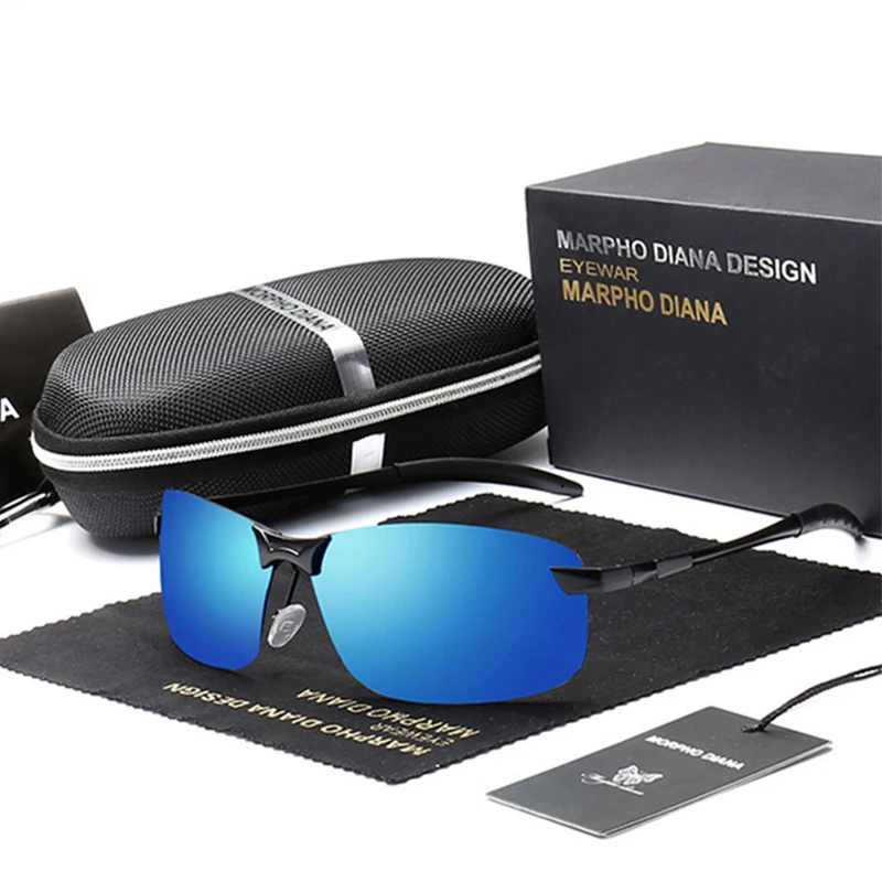 Поляризованные мужские солнцезащитные очки в стиле унисекс с металлическими