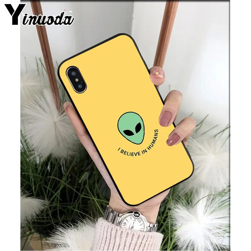 Чехол Yinuoda Alien UFO I Believe ET для iPhone X XS MAX 6 6s 7 7plus 8 8Plus 5 5S SE XR | Мобильные телефоны и