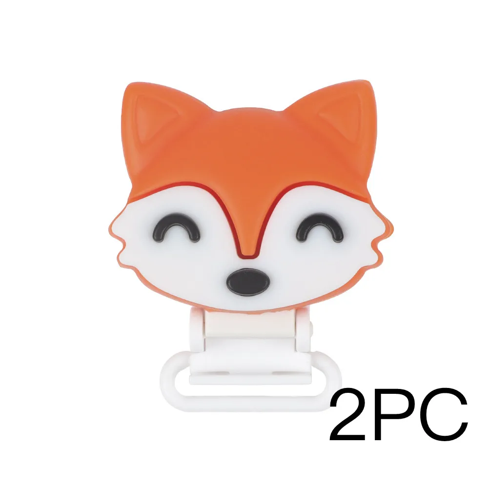 Clips 2pc TYRY. HU Fox, детский прорезыватель, сделай сам, Bebe, бижутерия, кольцо, еда, силиконовые прорезыватели, игрушки для кормления, соски, клипсы, прорезыватели - Цвет: Clips 2pc