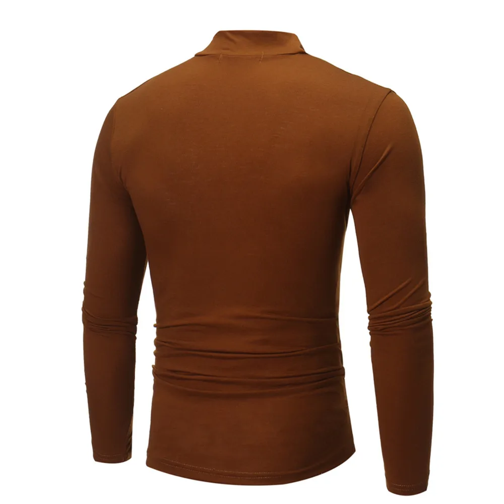 Мужская водолазка футболка с длинным рукавом Slim Fit футболки мягкие 2019 весна осень