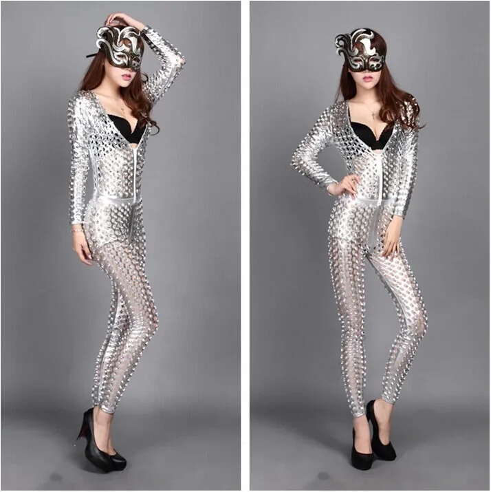 Вязание Новый 2019 Для женщин одежда сиамские брюки леггинсы отверстия комбинезон